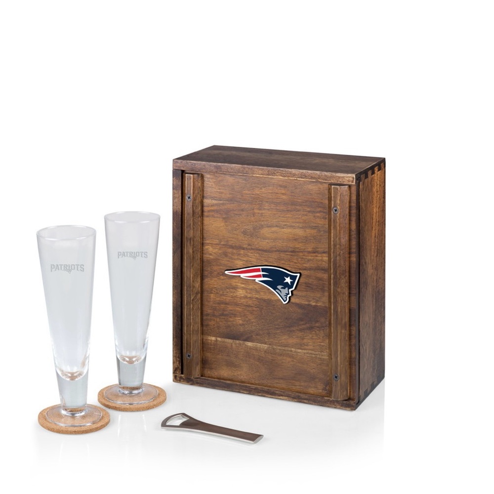 New England Patriots Pilsner Beer Set New In Box!